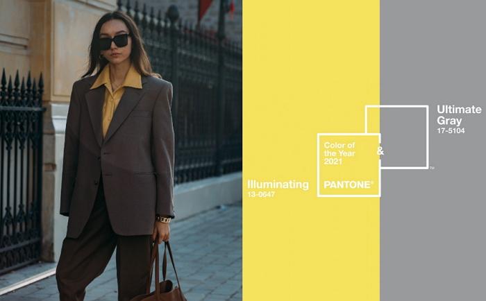 Pantone 2021年度代表色造型靈感，駕馭「極致灰」與「亮麗黃」的時髦穿搭法